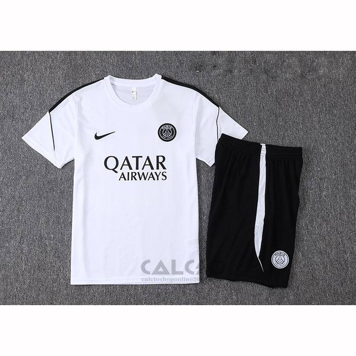 Tuta da Track Paris Saint-Germain Manica Corta 2026-2027 Bianco - Pantaloncini